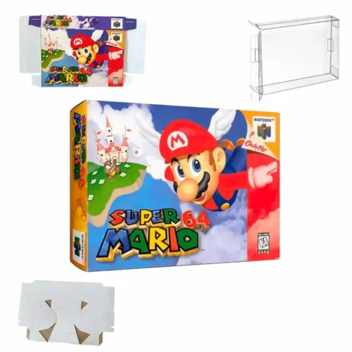 Protector kit manual, caja y protector acrilico Super Mario N64