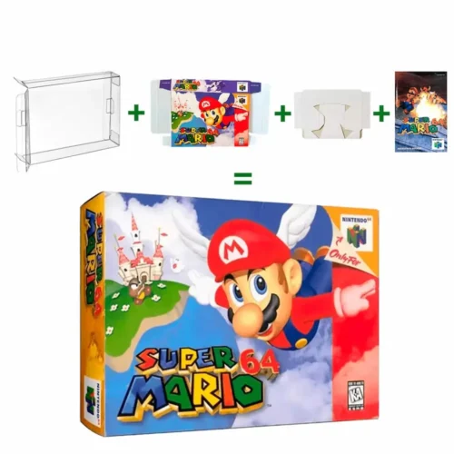 Protector kit manual, caja y protector acrilico Super Mario N64