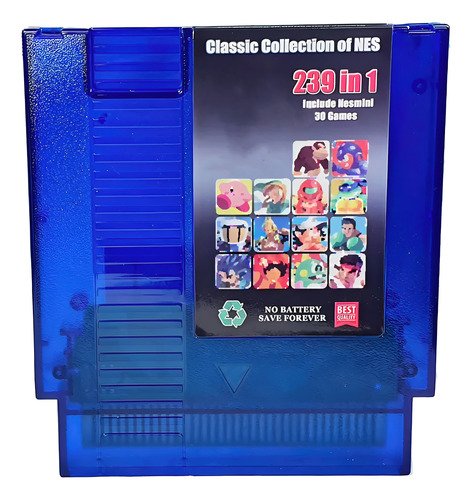 Cartucho físico NES con colección de 150 juegos clásicos de 8 bits, incluye batería para guardar progreso en partidas