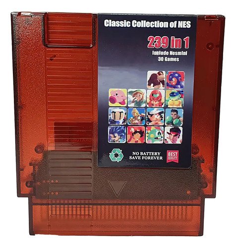 Cartucho físico NES con colección de 150 juegos clásicos de 8 bits, incluye batería para guardar progreso en partidas
