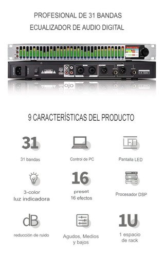Ecualizador Led Digital Pro De 31 Bandas Controlado Por Pc