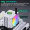 Disipador Holo Ventilador CPU RGB Snowman con efecto holográfico y luces RGB personalizables, ideal para mantener fresco tu procesador durante gaming intenso