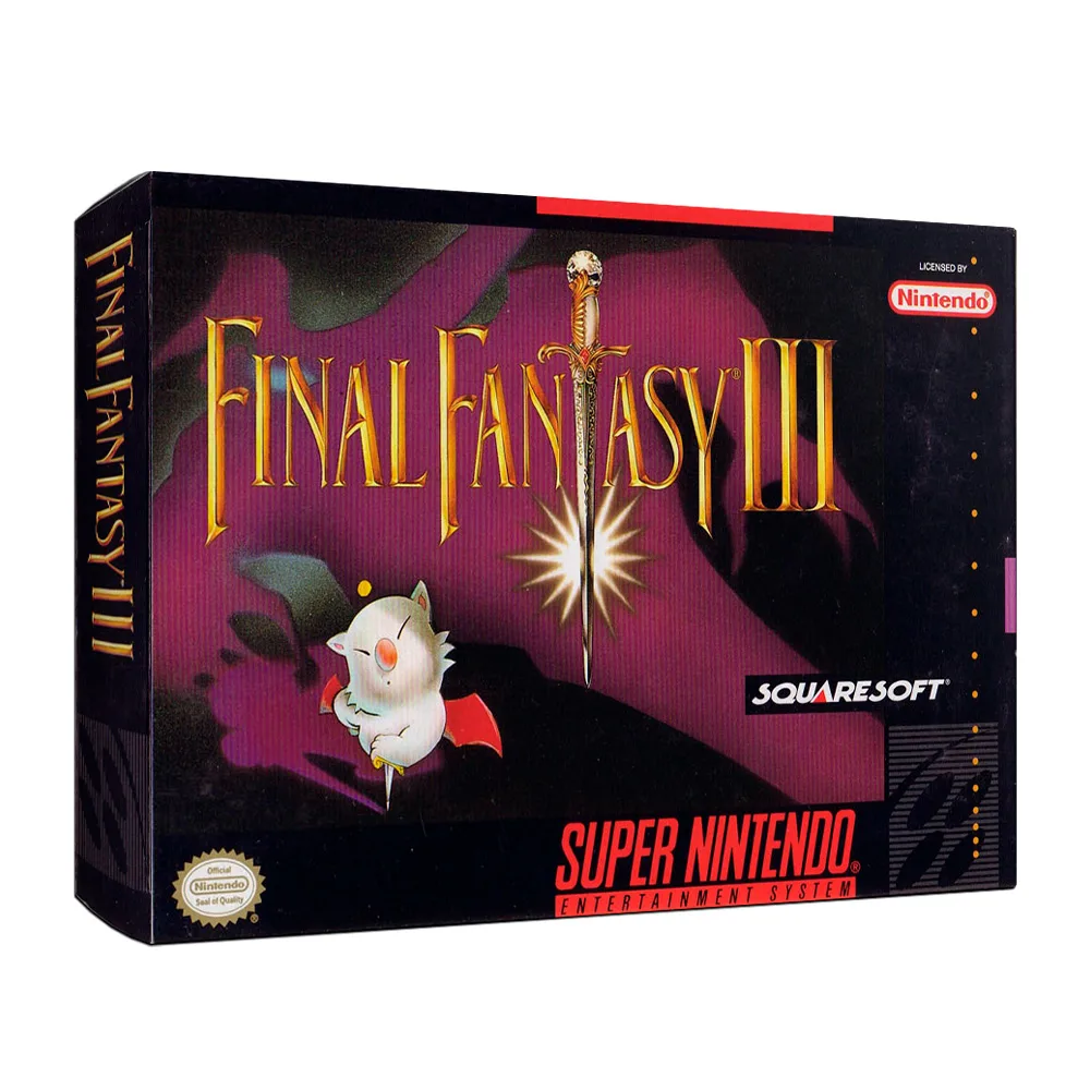 Final Fantasy III 3 SNES en caja nuevo CIB - videojuego retro Videojuego Final Fantasy III para Super Nintendo en caja completa como nuevo, incluye manual y cartucho original