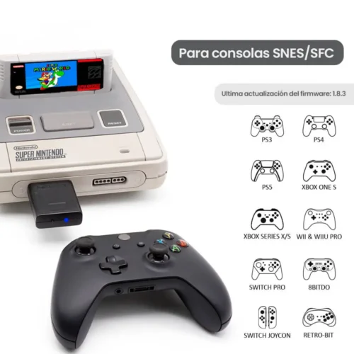 adapter-wireless-snes-black_03 Adaptador inalámbrico BlueRetro SNES 1 Mando Inalambrico