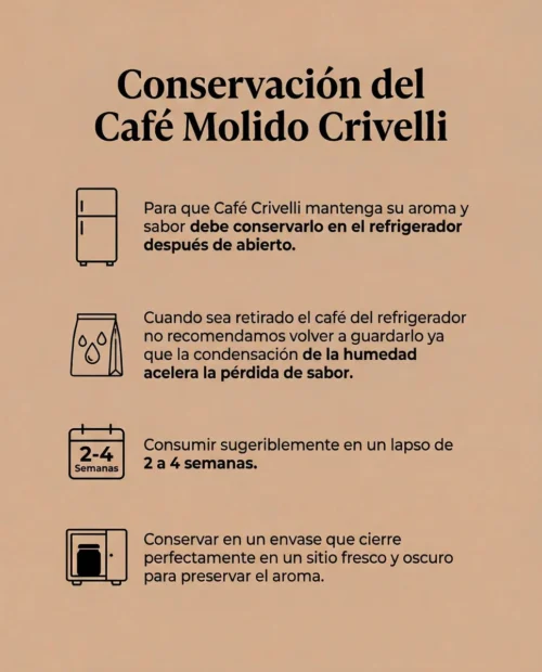 Café Molido 250gr Crivelli Cordoba Ecológico De Exportación