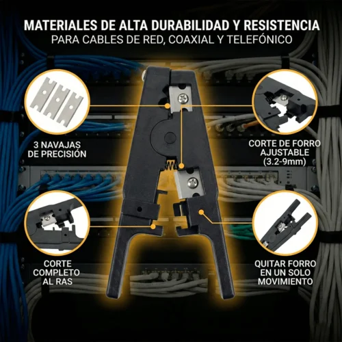Cortador Pelador De Cables Intellinet 3 Navajas