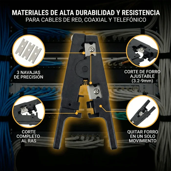 Cortador Pelador De Cables Intellinet 3 Navajas