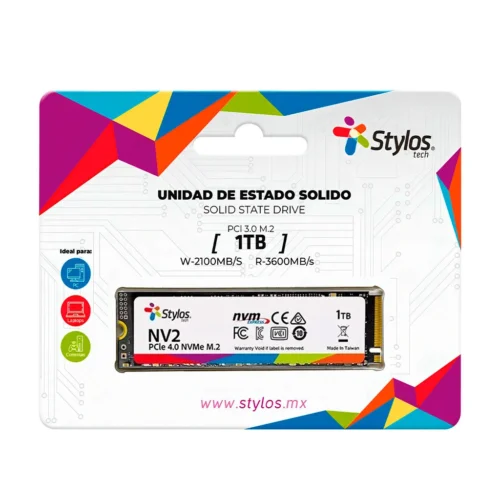 Disco Duro Sólido SSD Stylos 1TB M.2 NVMe PCIe 3.0x4