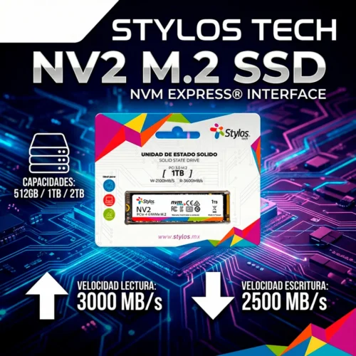 Disco Duro Sólido SSD Stylos 1TB M.2 NVMe PCIe 3.0x4