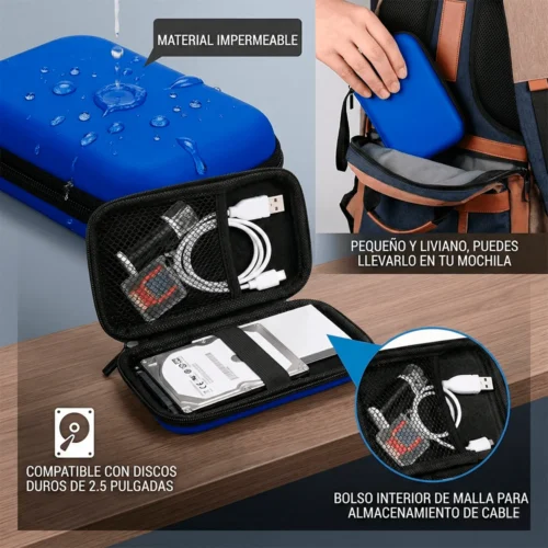 Estuche Brobotix Para Disco Duro 2.5 Azul Rey