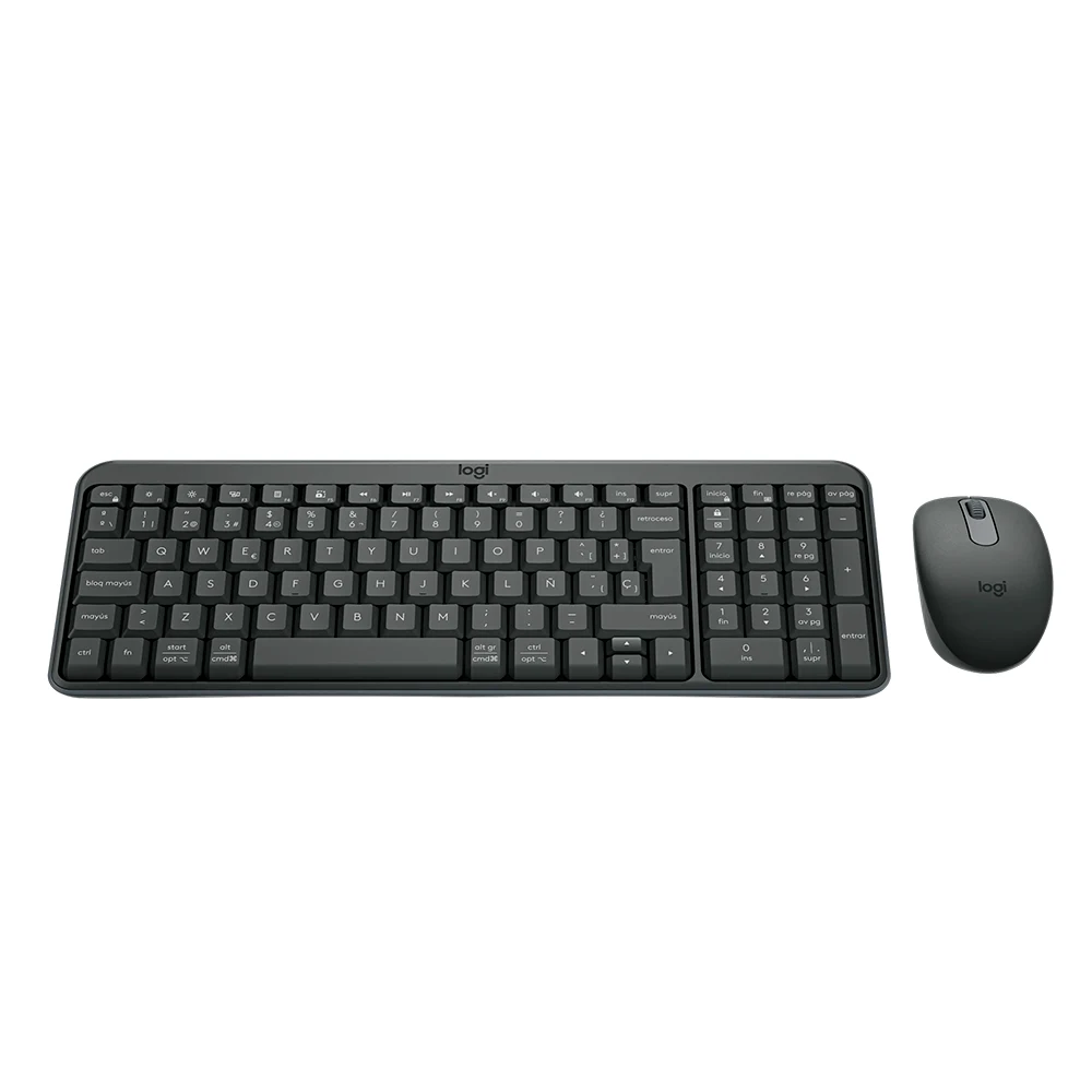 Kit de teclado y mouse inalámbrico Logitech MK250 en español con conexión Bluetooth para computadora