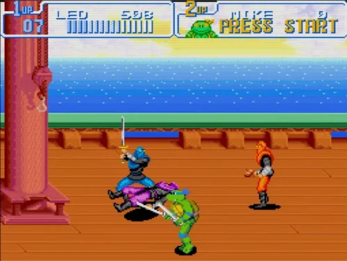 ninja-turtle-gameplay.webp Teenage Mutant Ninja Turetle 4 Snes en Caja Nuevo CIB