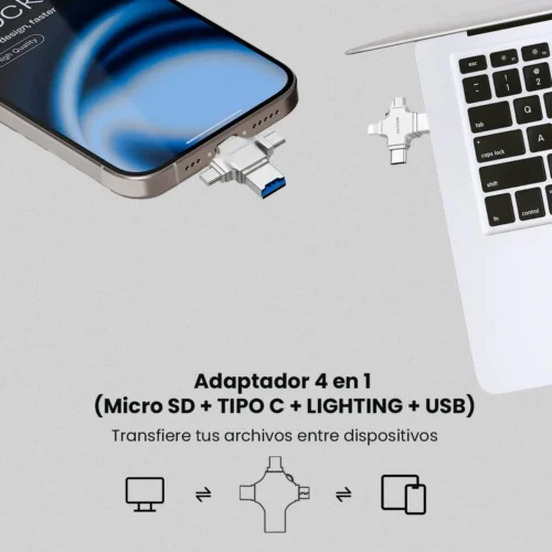 Servitae Lector OTG 4en1 USB3.0 C Lightning MicroUSB MicroSD