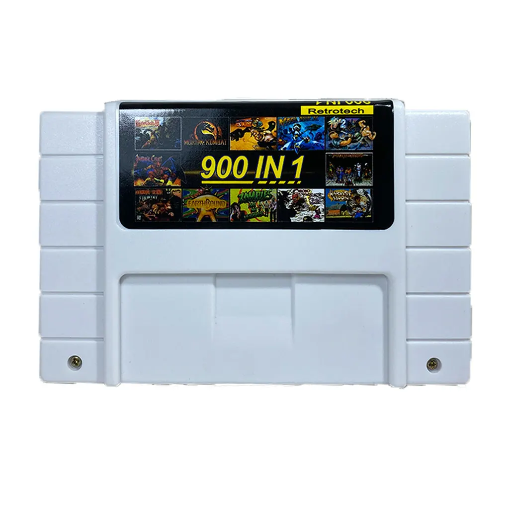 Cartucho multijuegos SNES con 900 juegos clásicos en 1 incluye Mario, Sunset Riders y Zelda para consola Super Nintendo