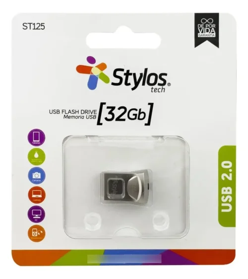 USB STYLOS 32 GB ST125 FLASH 2.0 METAL MINI PLATA