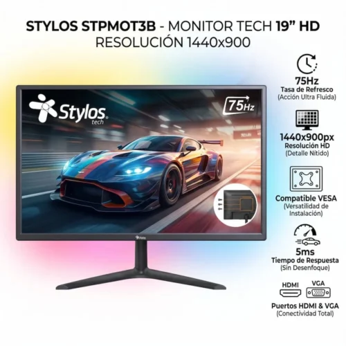 Stylos STPMOT3B Monitor Tech 19" HD Resolución 1440x900