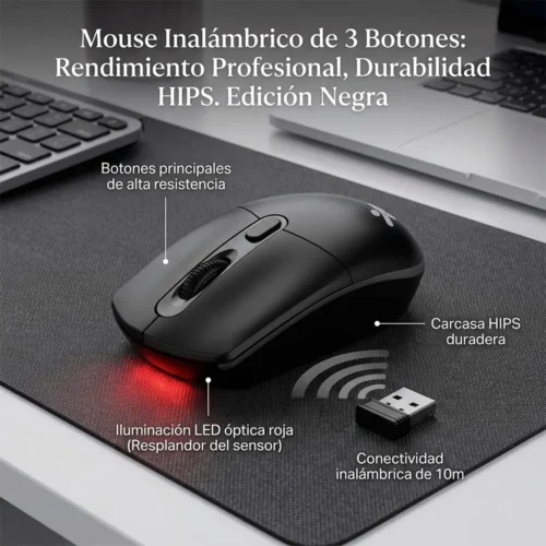 Mouse Inalambrico Stylos 1,600 dpi 3 Niveles 3 Botones Conexion USB