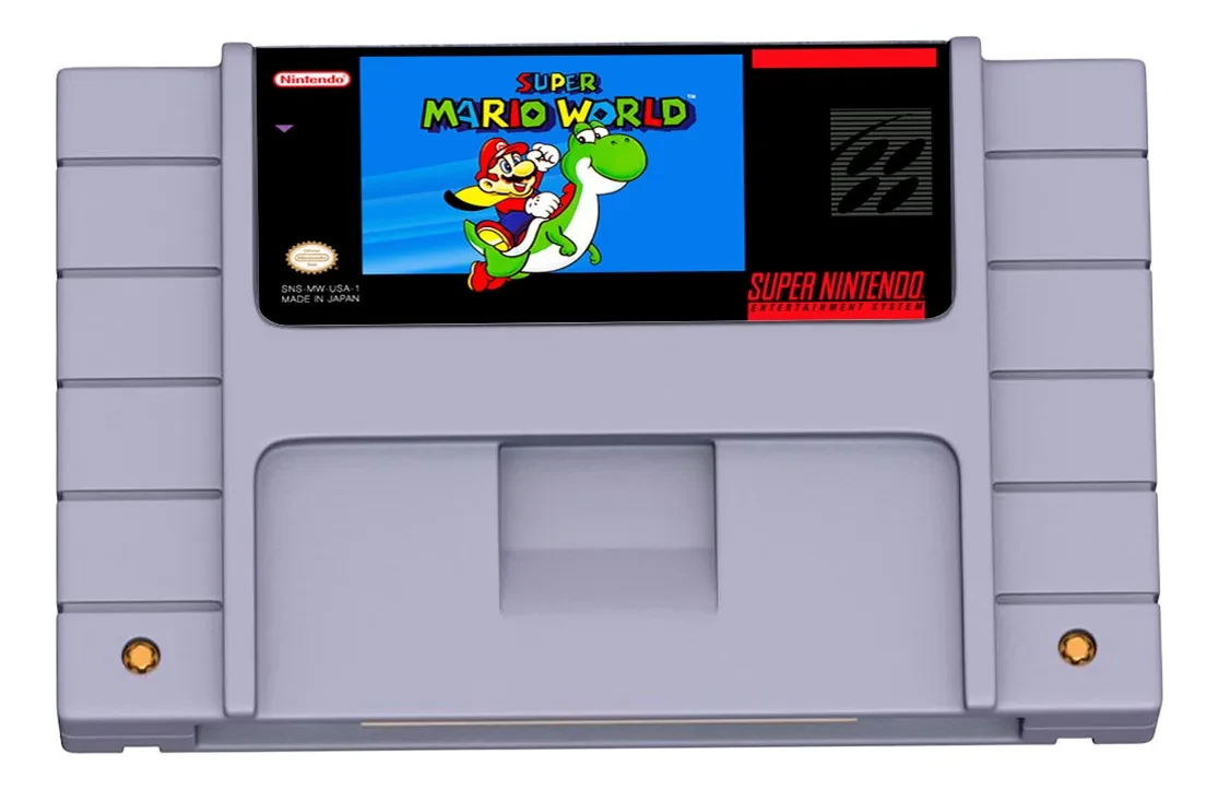 Cartucho de Super Mario World para Super Nintendo (SNES) listo para jugar en tu consola, edición original de Nintendo