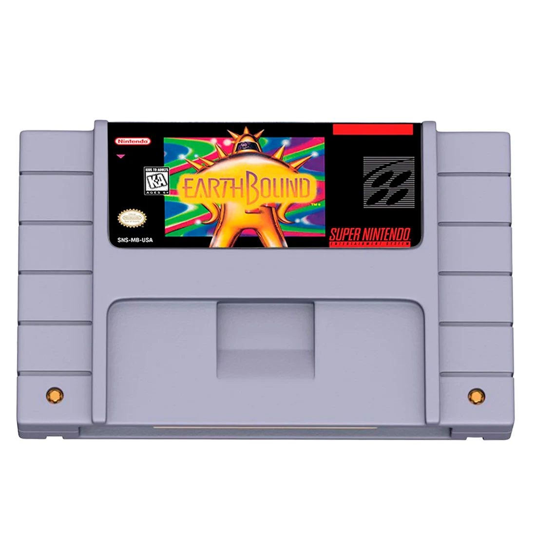 Cartucho original de Earthbound para Super Nintendo, listo para jugar en tu consola SNES