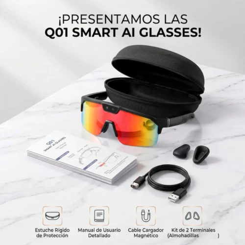 Lentes Con Cámara Q01S Lente Espejo Naranja