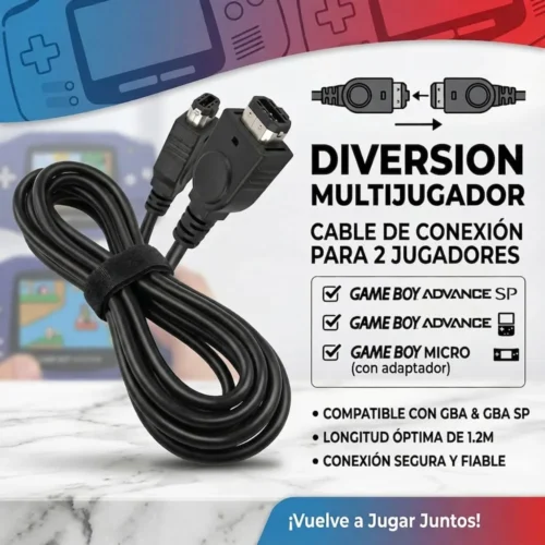 Cable de Conexión 2 jugadores Gameboy GBA SP